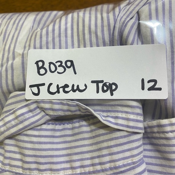 J Crew Striped Button-up Shirt Blouse Sz 12 - Picture 14 of 14